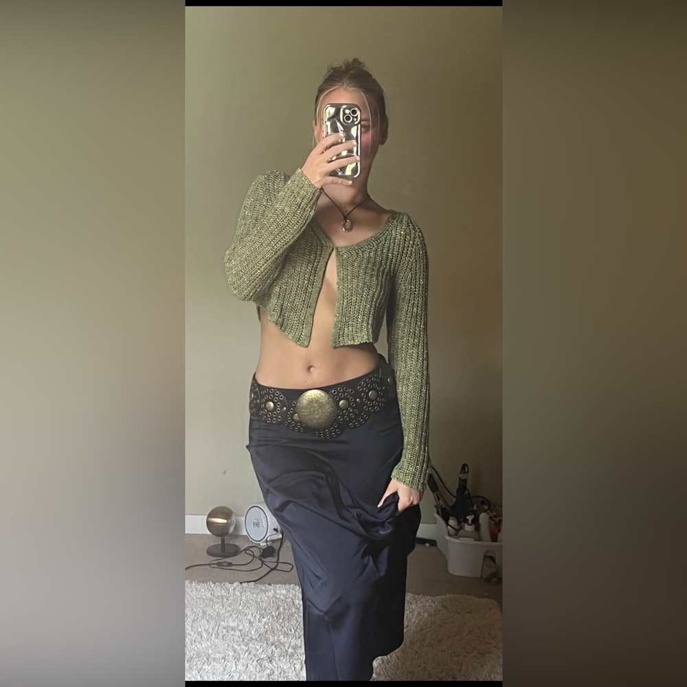 Knit cropped sweater💚